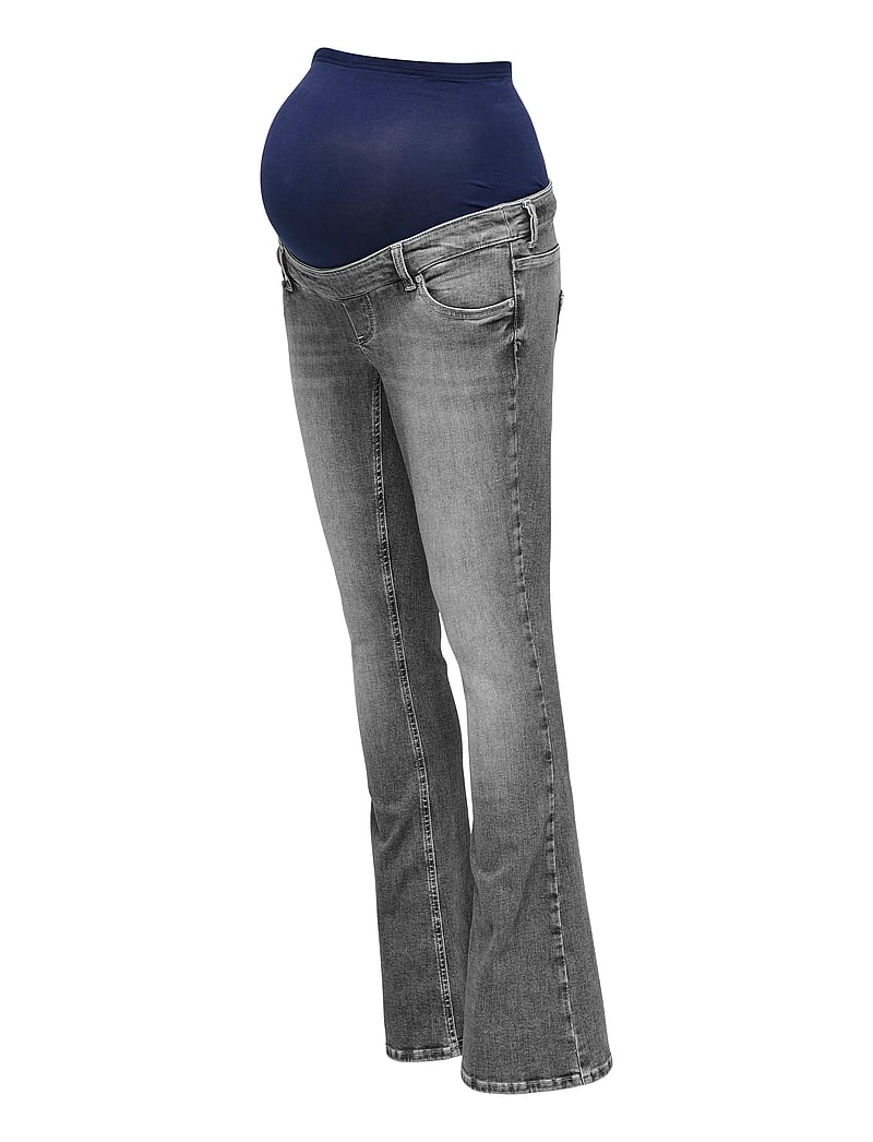 Only Maternity - OLMBLUSH MID WAIST FLARED DNM BOX NOOS - flared jeans - medium grey denim - 2