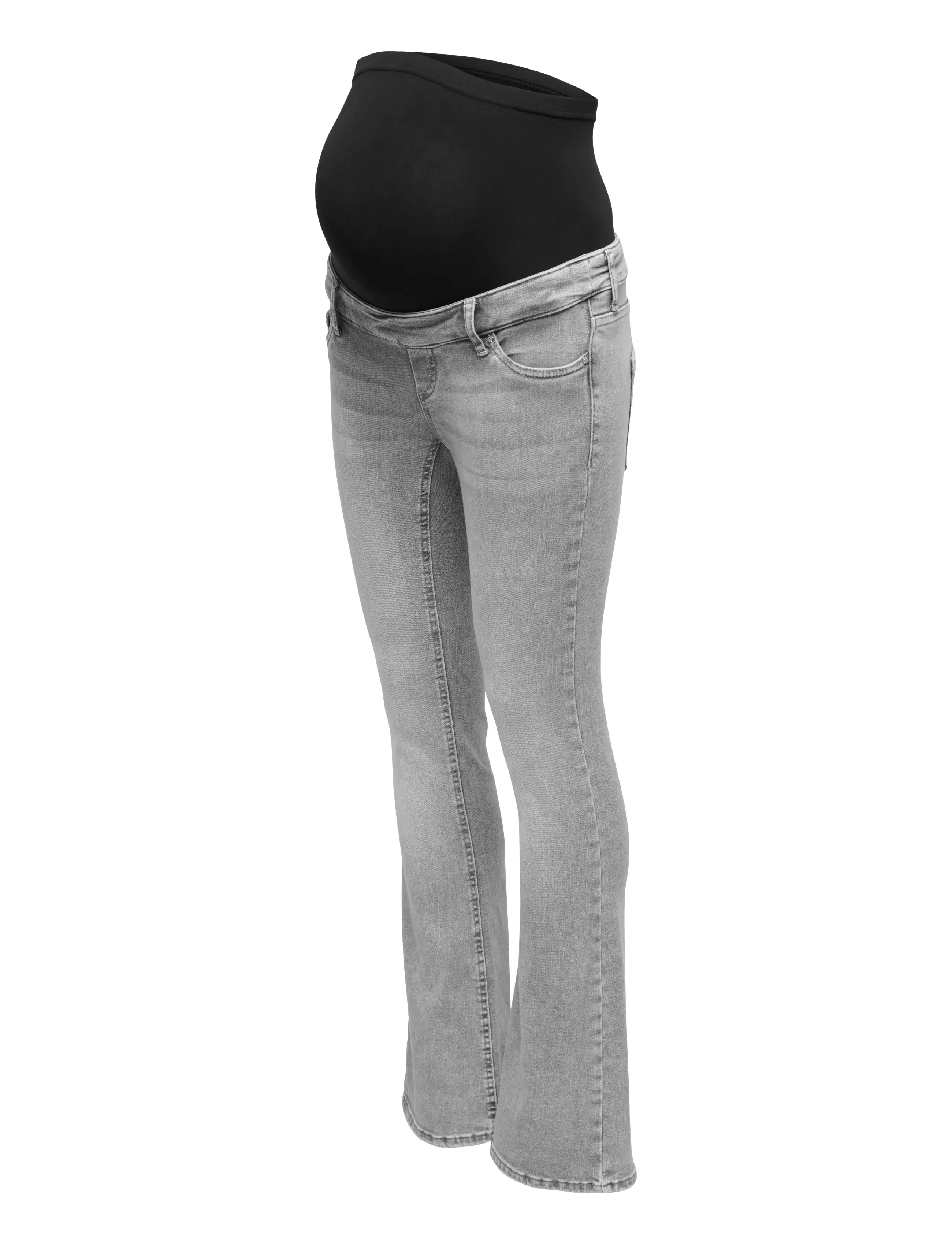 Only Maternity - OLMBLUSH MID WAIST FLARED DNM BOX NOOS - schlaghosen - medium grey denim - 4