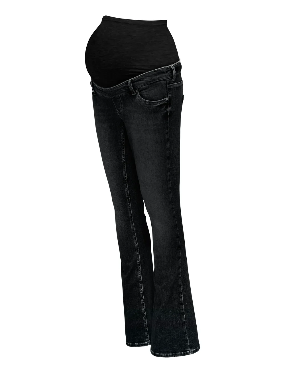 Only Maternity - OLMBLUSH MID WAIST FLARED DNM BOX NOOS - jeans évasés - washed black - 2