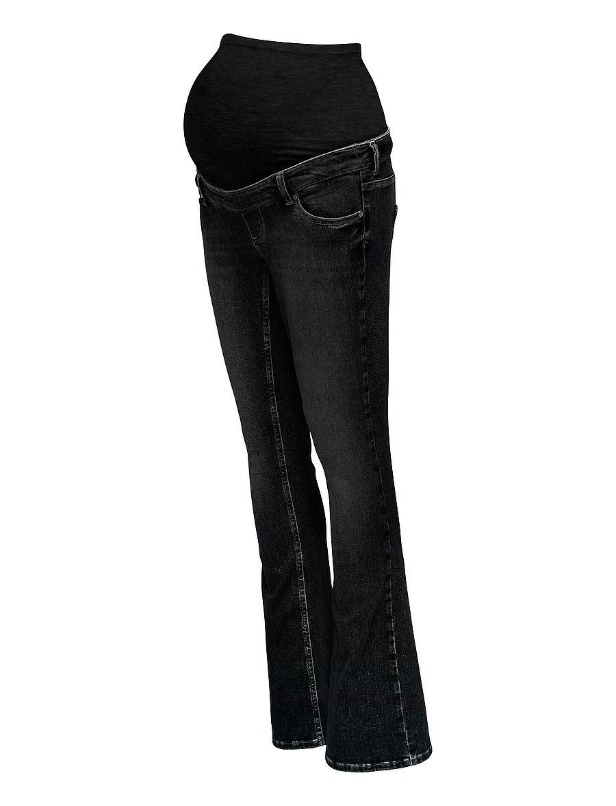 Only Maternity - OLMBLUSH MID WAIST FLARED DNM BOX NOOS - džinsi ar zvanveida galiem - washed black - 2
