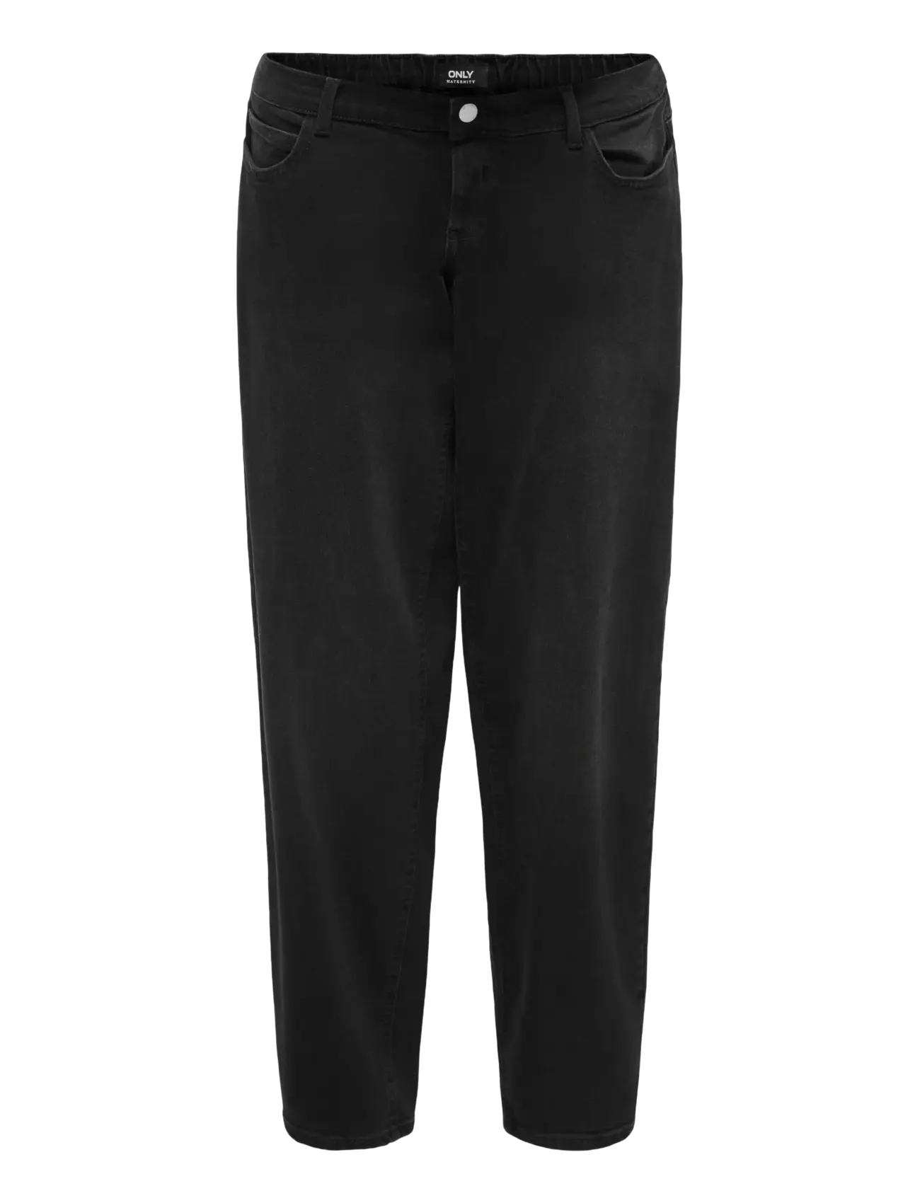 Only Maternity OLMLUMA ELASTIC STRAIGHT JEANS DNM NOOS - Straight jeans - WASHED BLACK / black