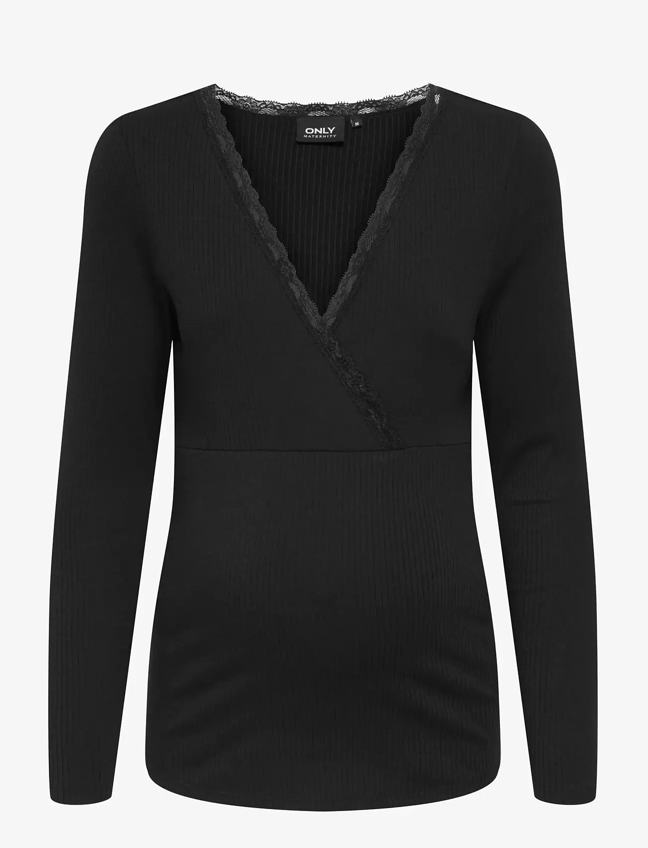 Only Maternity - OLMIPASS NURSING L/S WRAP TOP JRS - Överdelar - black - 1