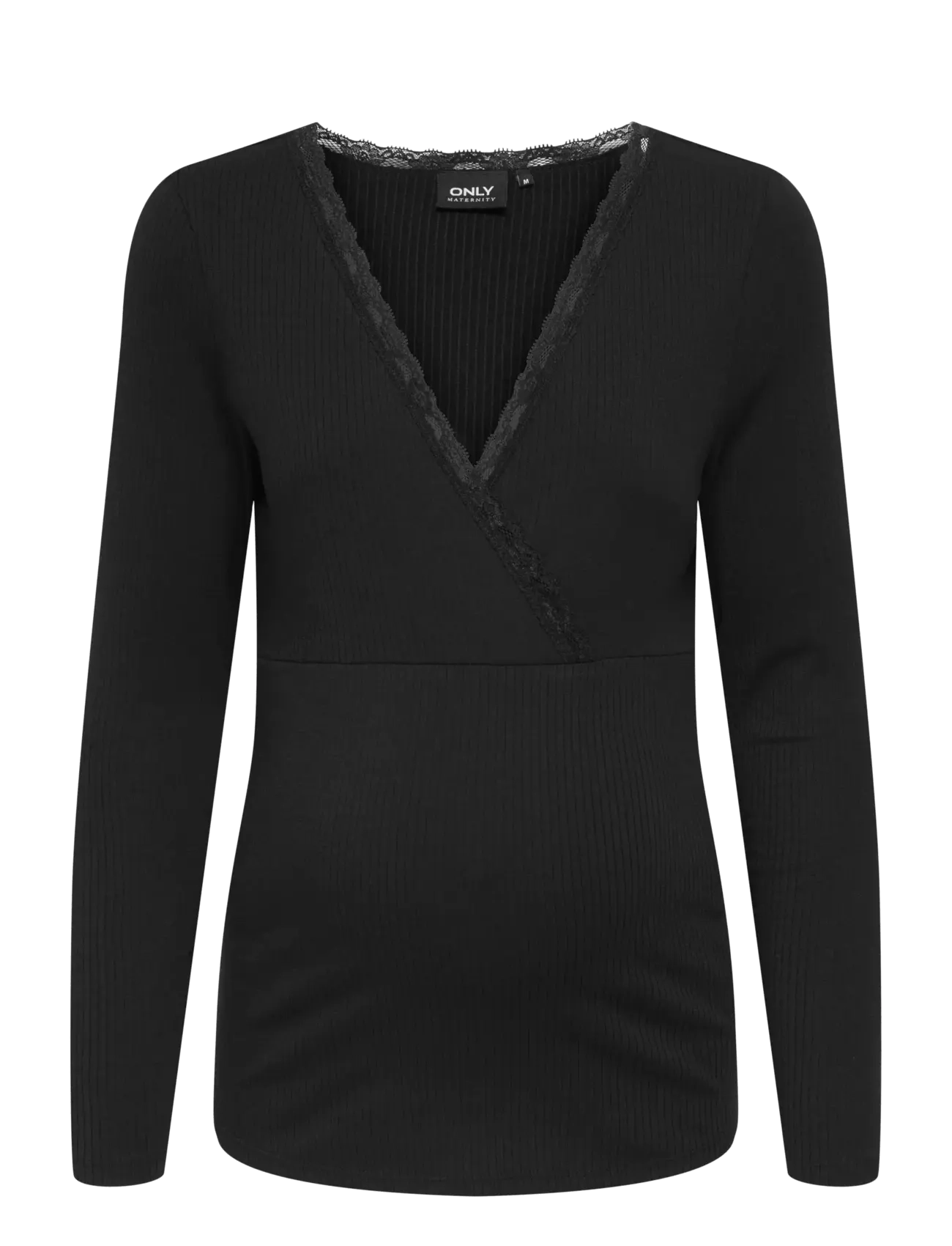 Only Maternity OLMIPASS NURSING L/S WRAP TOP JRS - Överdelar - black - Mammakläder - BLACK / black