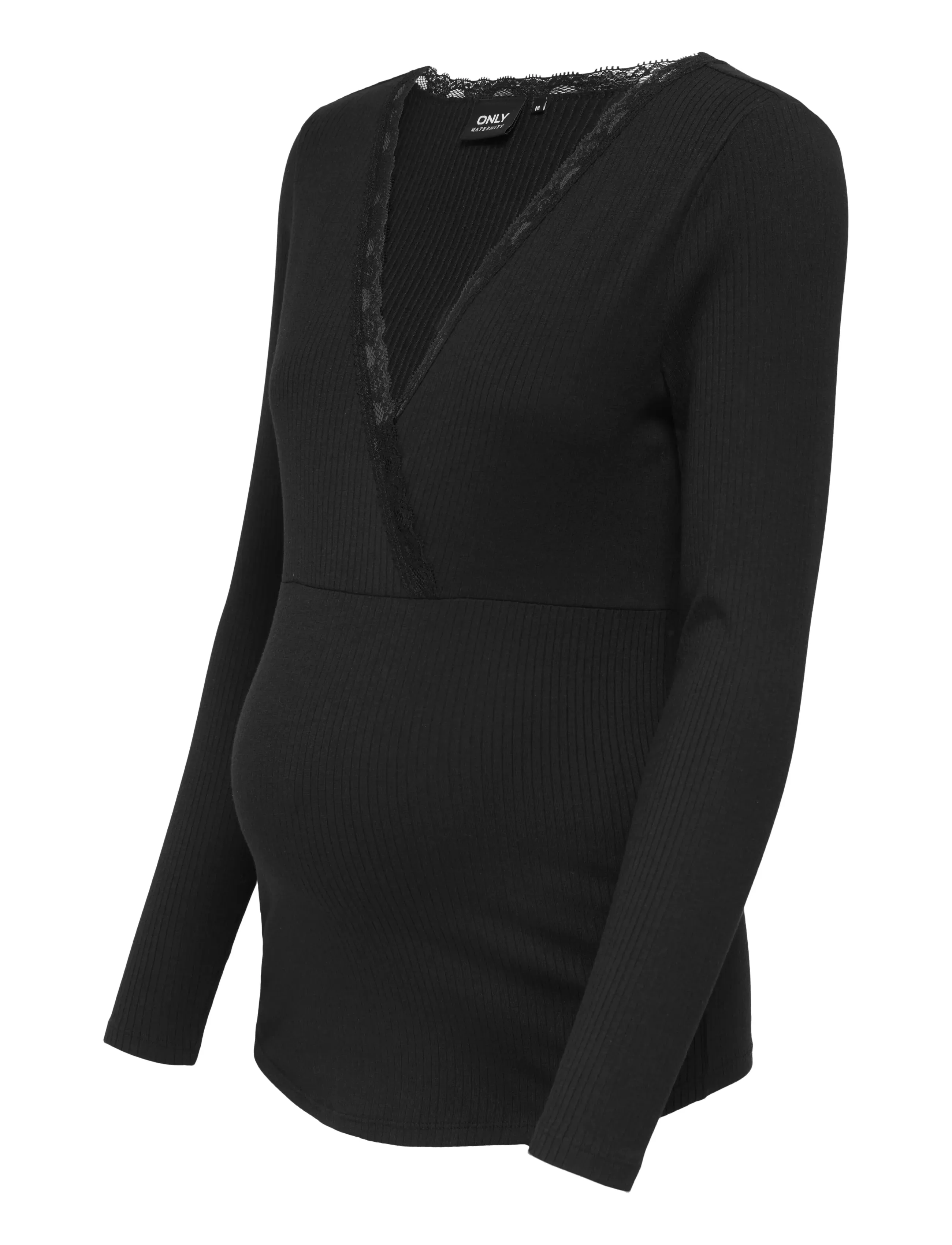 Only Maternity - OLMIPASS NURSING L/S WRAP TOP JRS - black - 4