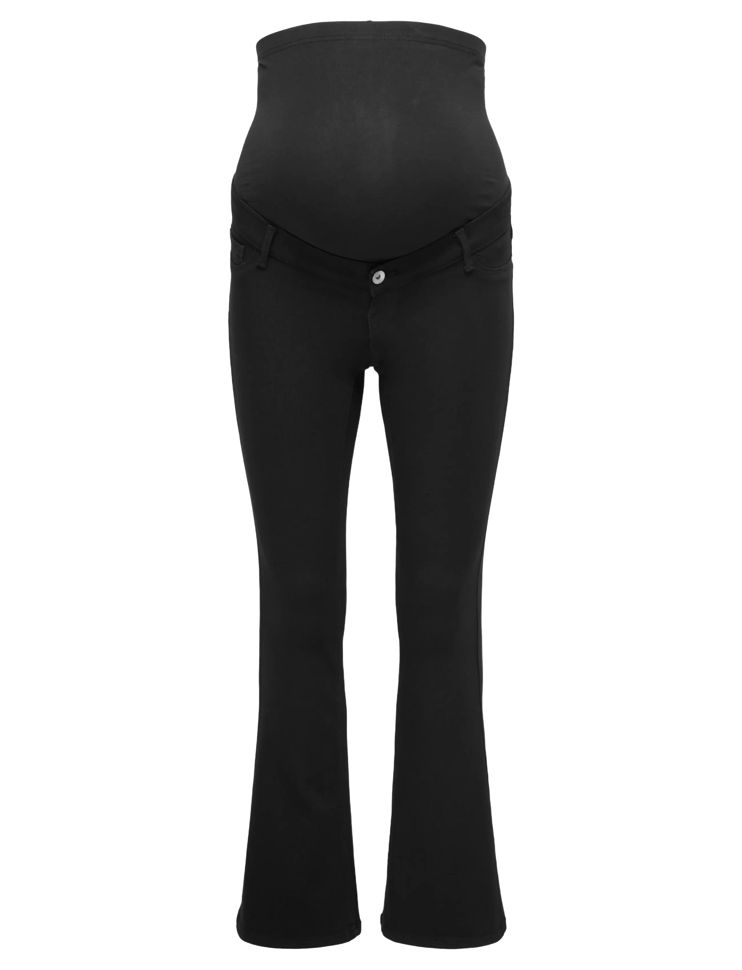 Only Maternity OLMRAIN LIFE REG PUSH UP FLARED NOOS - Only Maternity - BLACK DENIM / black