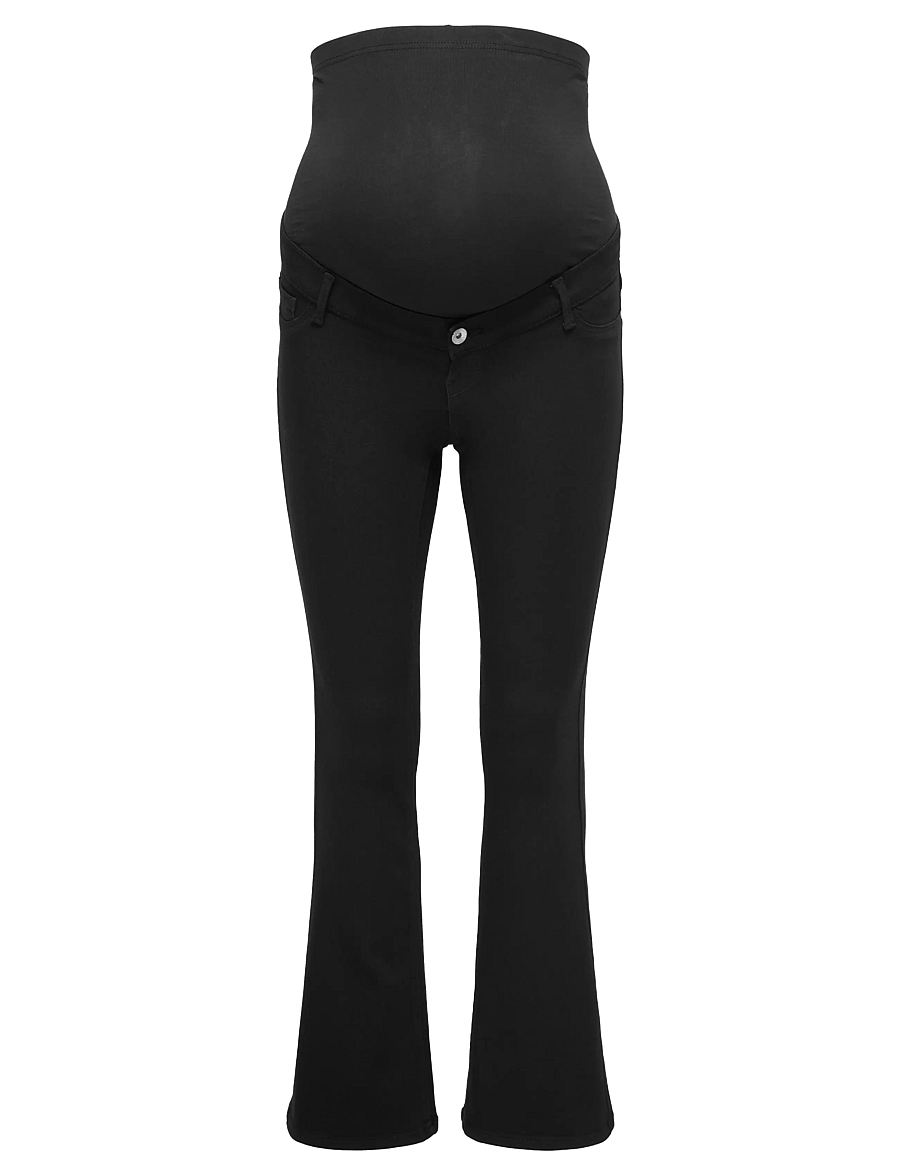 Only Maternity - OLMRAIN LIFE REG PUSH UP FLARED NOOS - underdele - black denim - 1