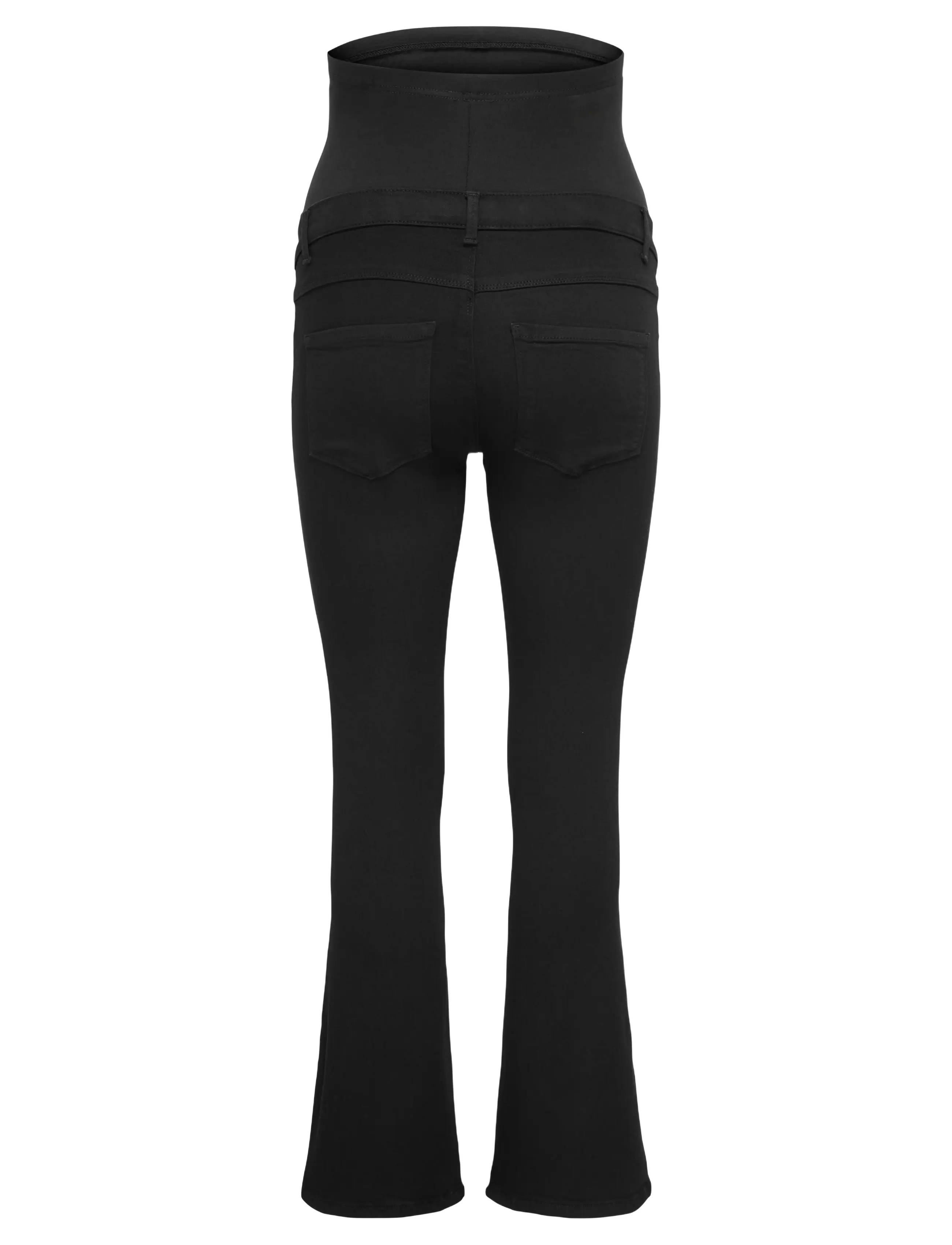 Only Maternity - OLMRAIN LIFE REG PUSH UP FLARED NOOS - schlaghosen - black denim - 2