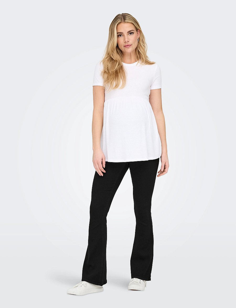 Only Maternity - OLMRAIN LIFE REG PUSH UP FLARED NOOS - underdele - black denim - 5