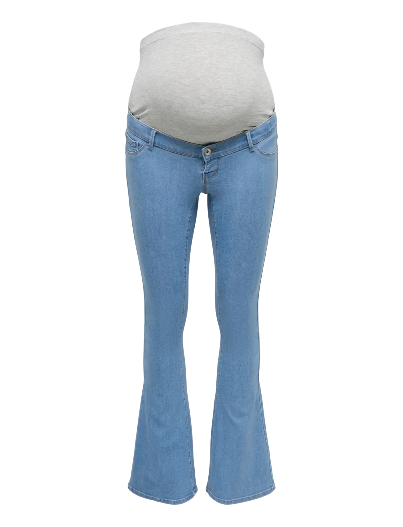 Only Maternity - OLMRAIN LIFE REG PUSH UP FLARED NOOS - püksid - medium blue denim - 0