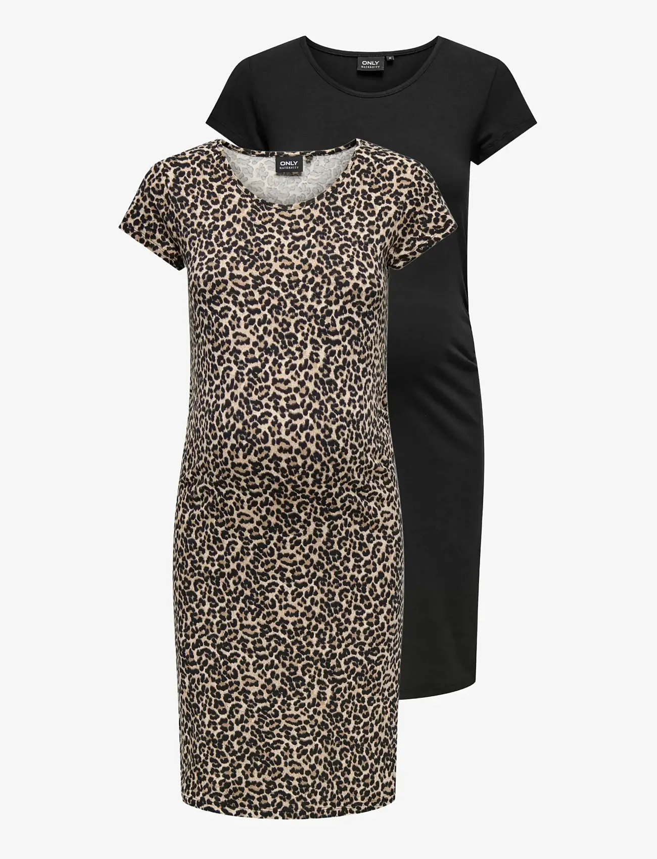 Only Maternity OLMLOVELY LIFE S/S DRESS 2-PCK NOOS - Only Maternity - BLACK / black