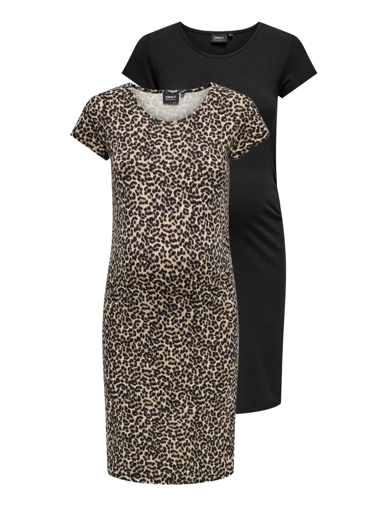 Only Maternity OLMLOVELY LIFE S/S DRESS 2-PCK NOOS - Kleidid - BLACK / black