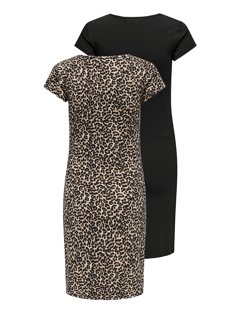 Only Maternity - OLMLOVELY LIFE S/S DRESS 2-PCK NOOS - sommarklänningar - black - 2