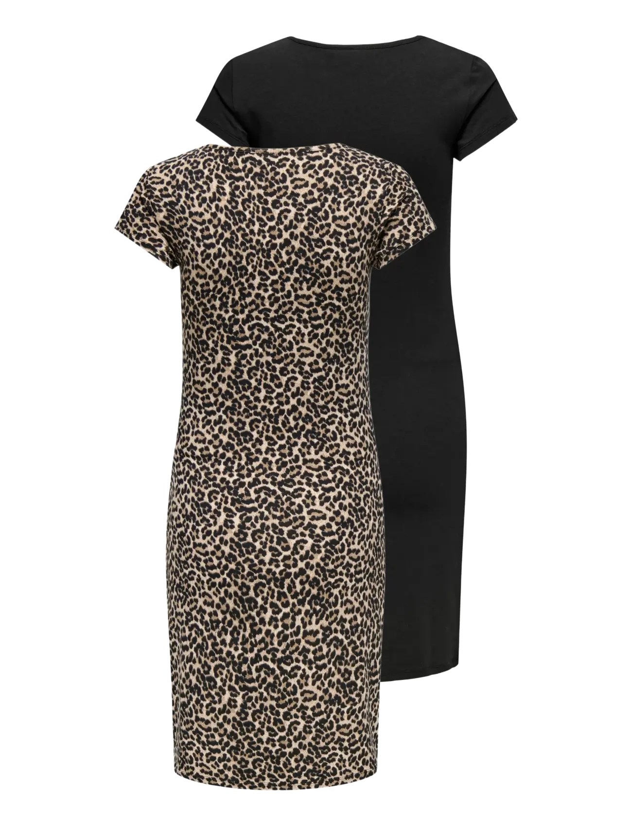Only Maternity - OLMLOVELY LIFE S/S DRESS 2-PCK NOOS - suvekleidid - black - 2