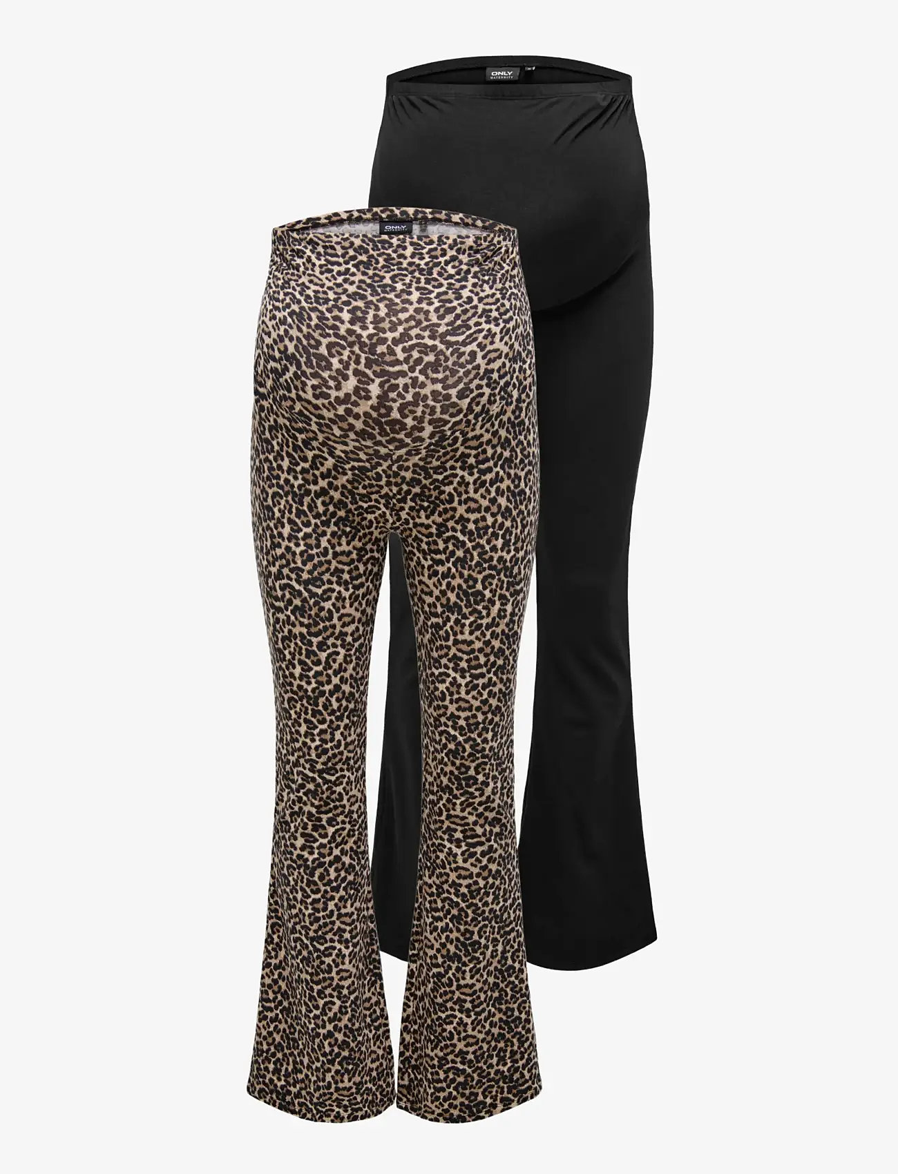 Only Maternity - OLMLOVELY LEO FLARED PANT 2-PACK NOOS - retuusid - black - 0
