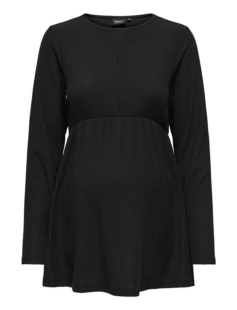 Only Maternity - OLMMALAYA BASE L/S O-NECK TOP JRS NOOS - pikkade varrukatega alussärgid - black - 1
