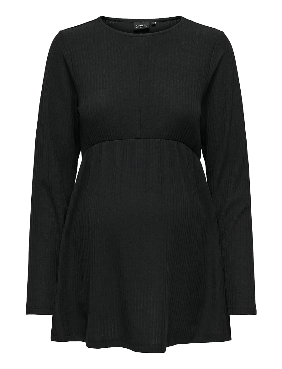 Only Maternity - OLMMALAYA BASE L/S O-NECK TOP JRS NOOS - langärmlige tops - black - 1