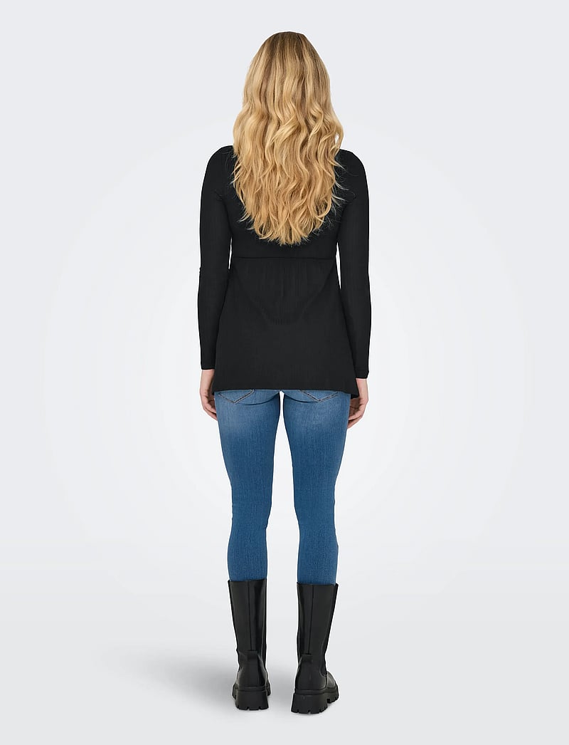 Only Maternity - OLMMALAYA BASE L/S O-NECK TOP JRS NOOS - pikkade varrukatega alussärgid - black - 3