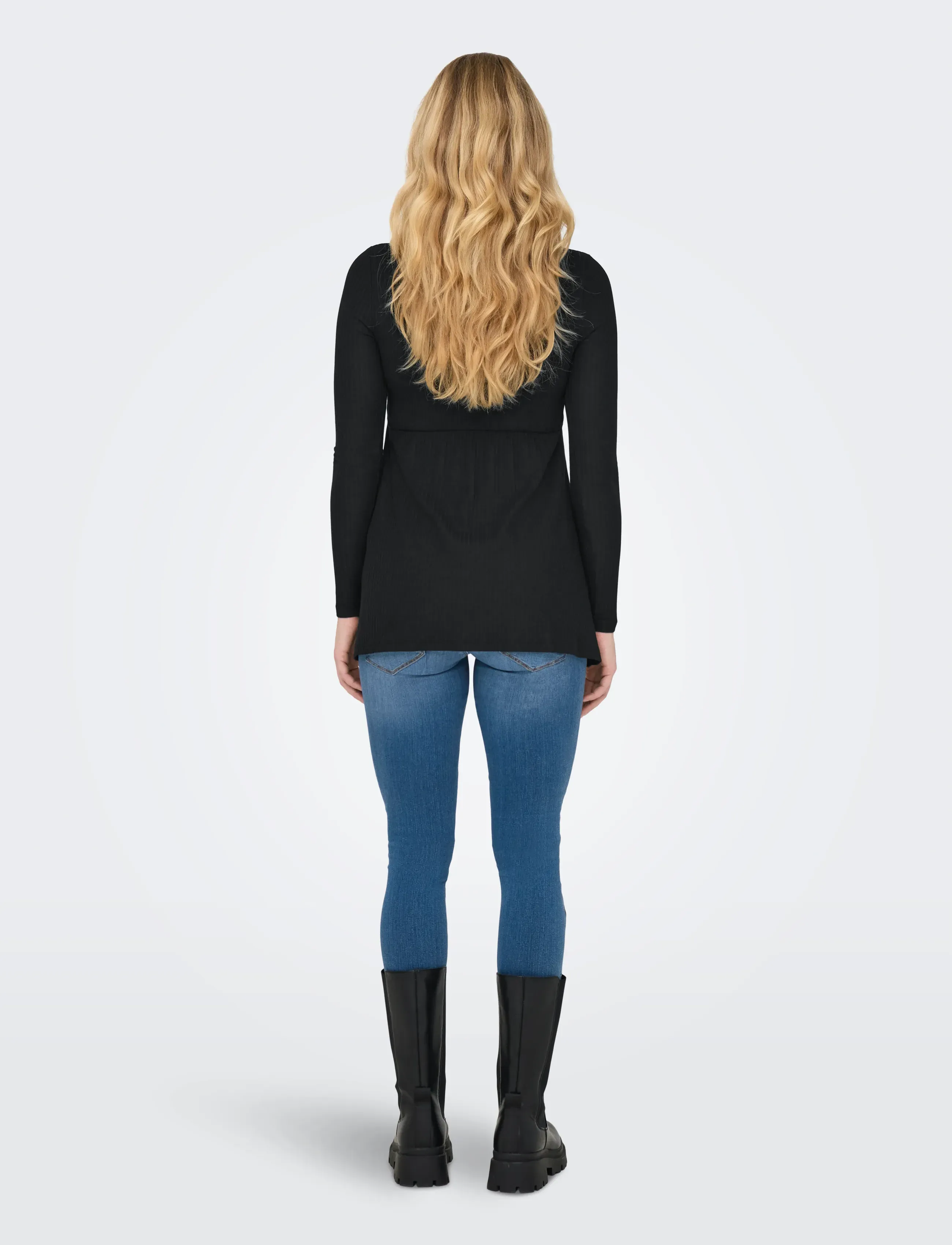 Only Maternity - OLMMALAYA BASE L/S O-NECK TOP JRS NOOS - langärmlige tops - black - 3