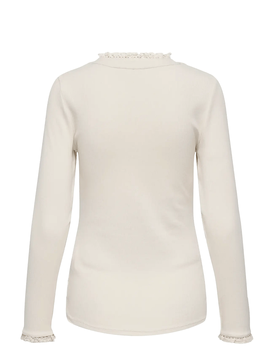 Only Maternity - OLMLESLIE L/S LACE MIX TOP JRS - pumice stone - 1