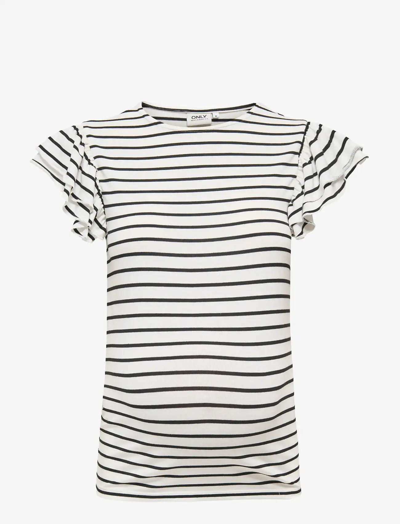 Only Maternity - OLMDAISY S/S FRILL O-NECK TOP JRS - t-shirts - cloud dancer - 0