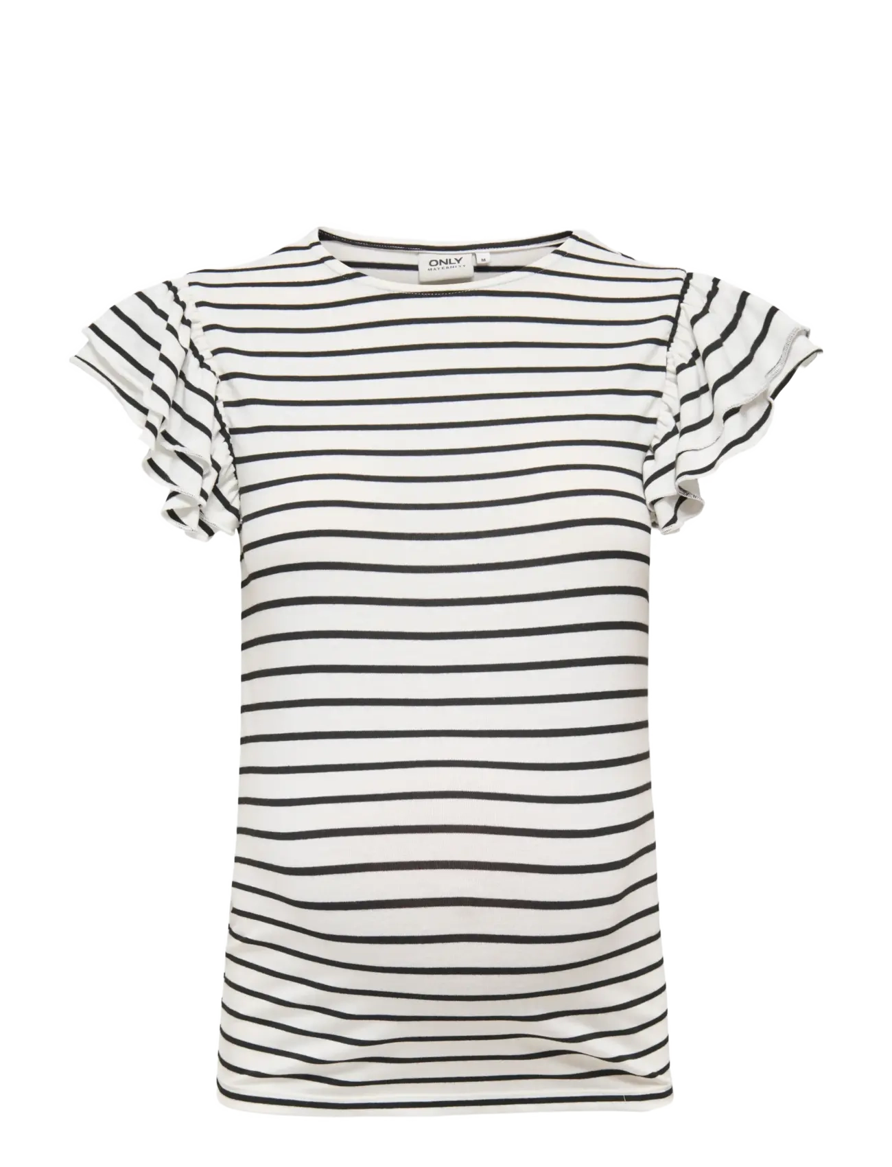 Only Maternity OLMDAISY S/S FRILL O-NECK TOP JRS - Only Maternity - CLOUD DANCER / white