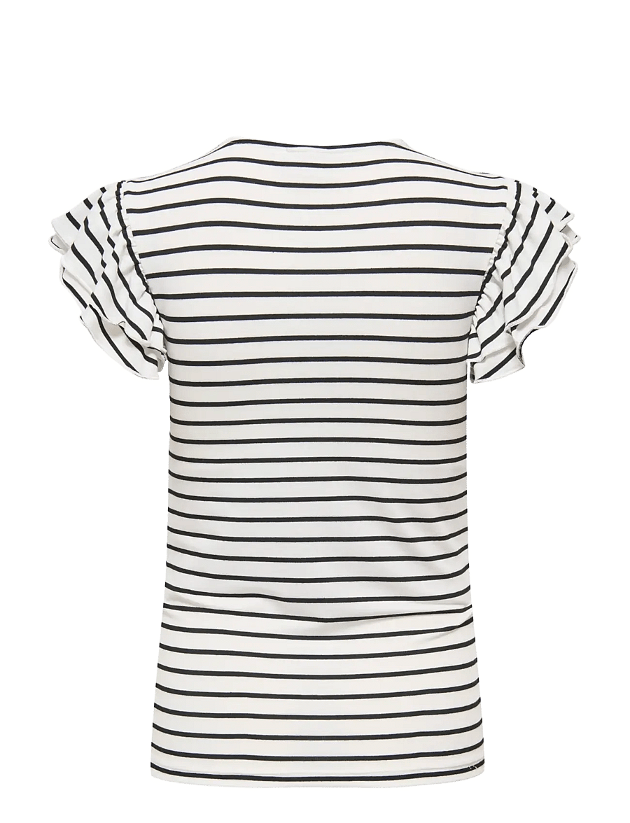 Only Maternity - OLMDAISY S/S FRILL O-NECK TOP JRS - t-shirts - cloud dancer - 1