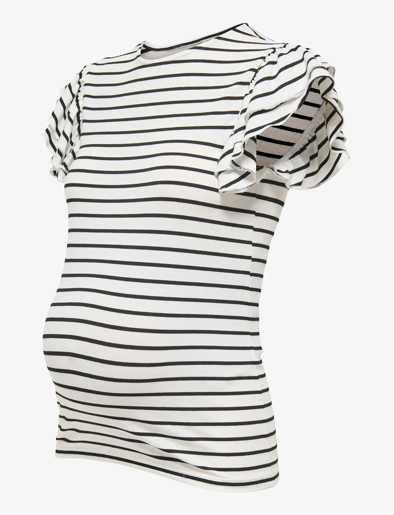 Only Maternity - OLMDAISY S/S FRILL O-NECK TOP JRS - t-shirts - cloud dancer - 2