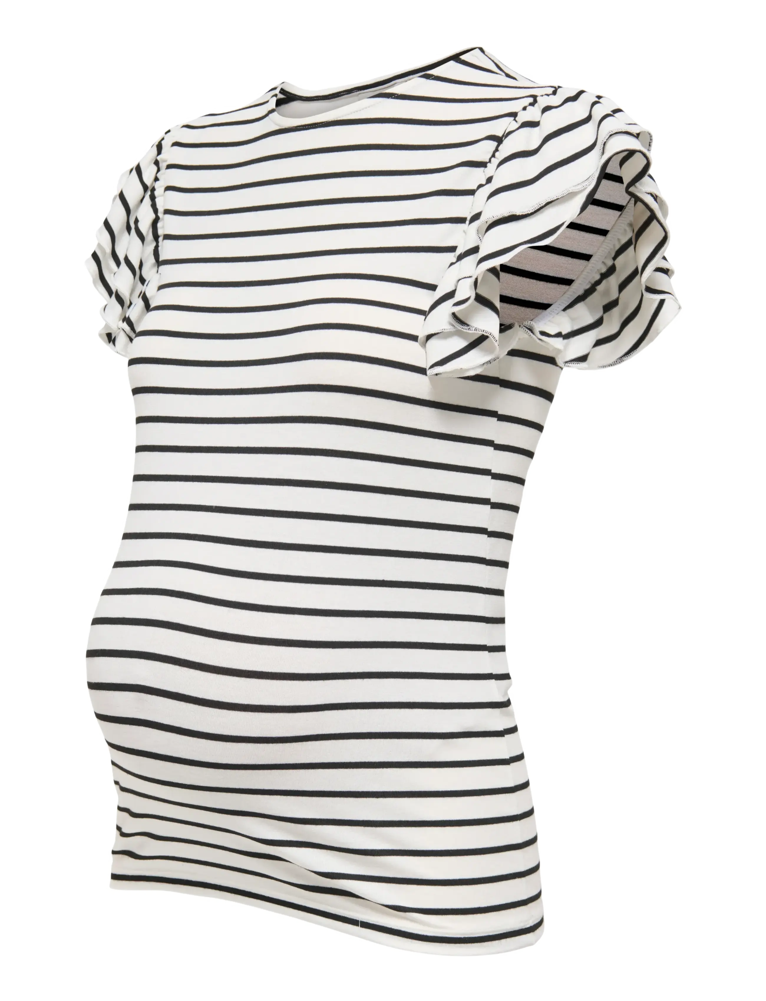 Only Maternity - OLMDAISY S/S FRILL O-NECK TOP JRS - t-shirts - cloud dancer - 2