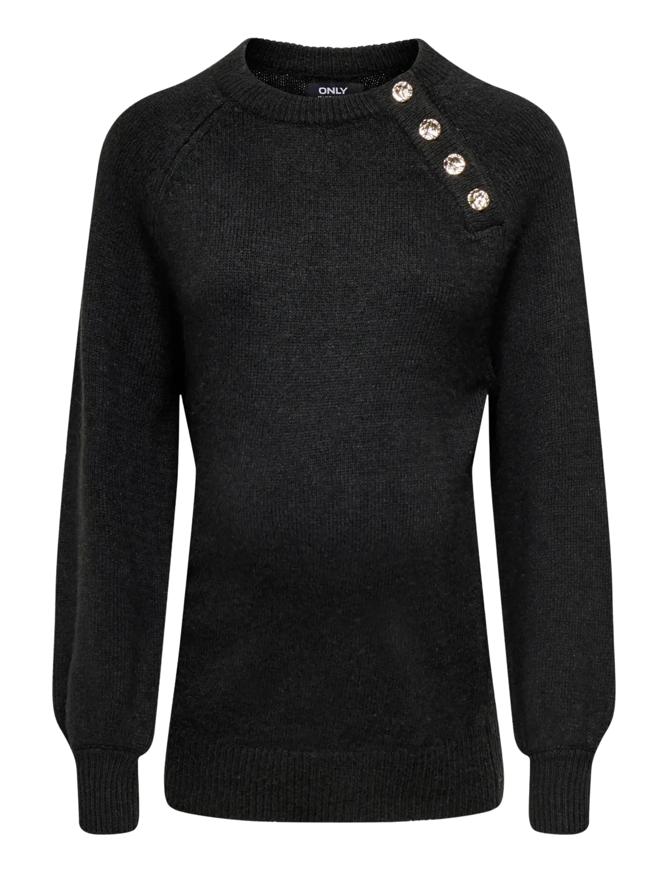Only Maternity OLMEMMA LIFE LS BUTTON ONECK KNT - Strik - BLACK / black