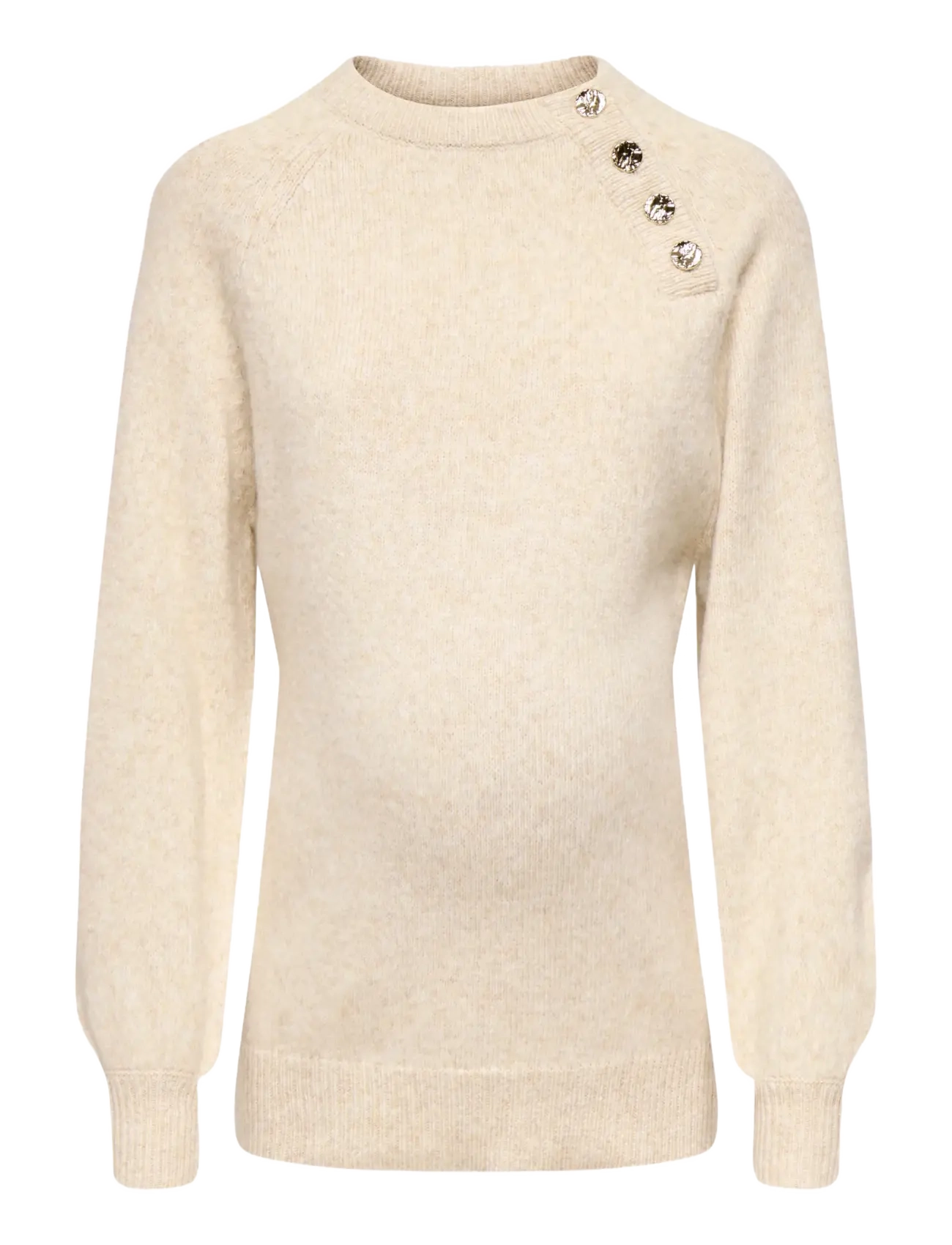 OLMEMMA LIFE LS BUTTON ONECK KNT - PUMICE STONE