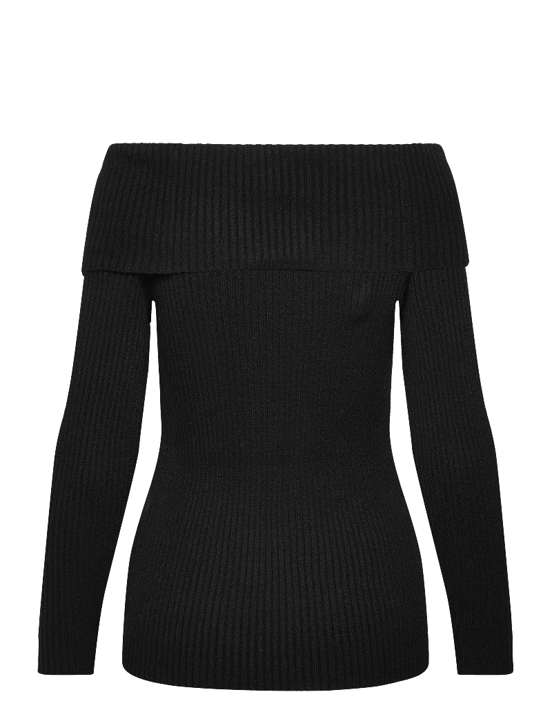 Only Maternity - OLMKATIA LS OFF SHOULDER KNT - långärmade t-shirts - black - 1