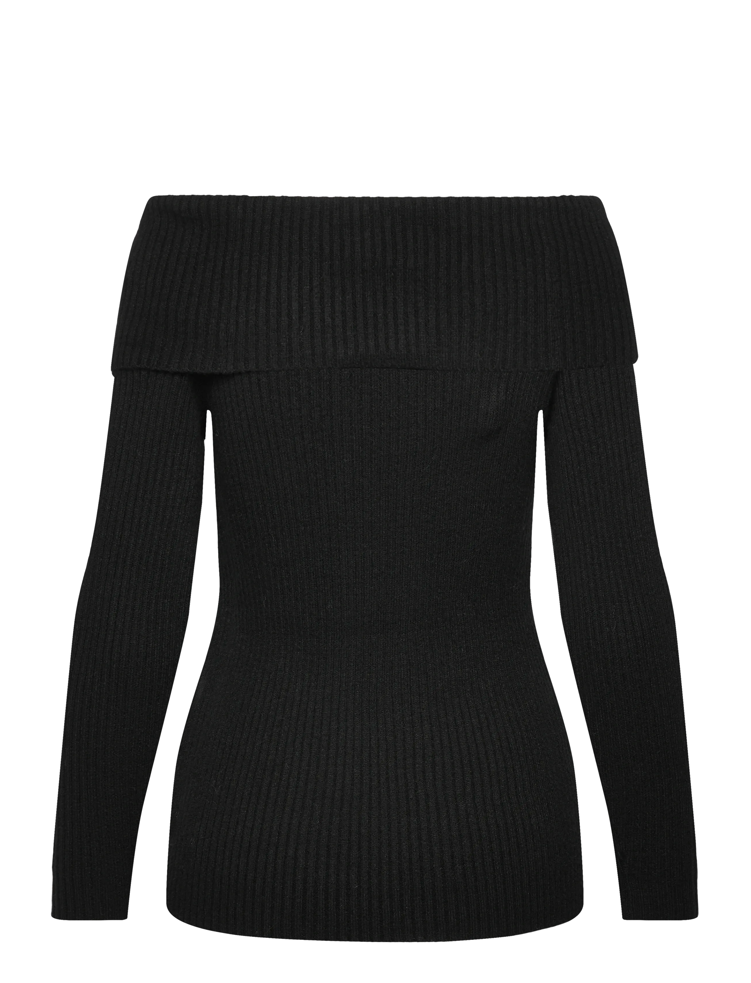 Only Maternity - OLMKATIA LS OFF SHOULDER KNT - t-shirts - black - 1