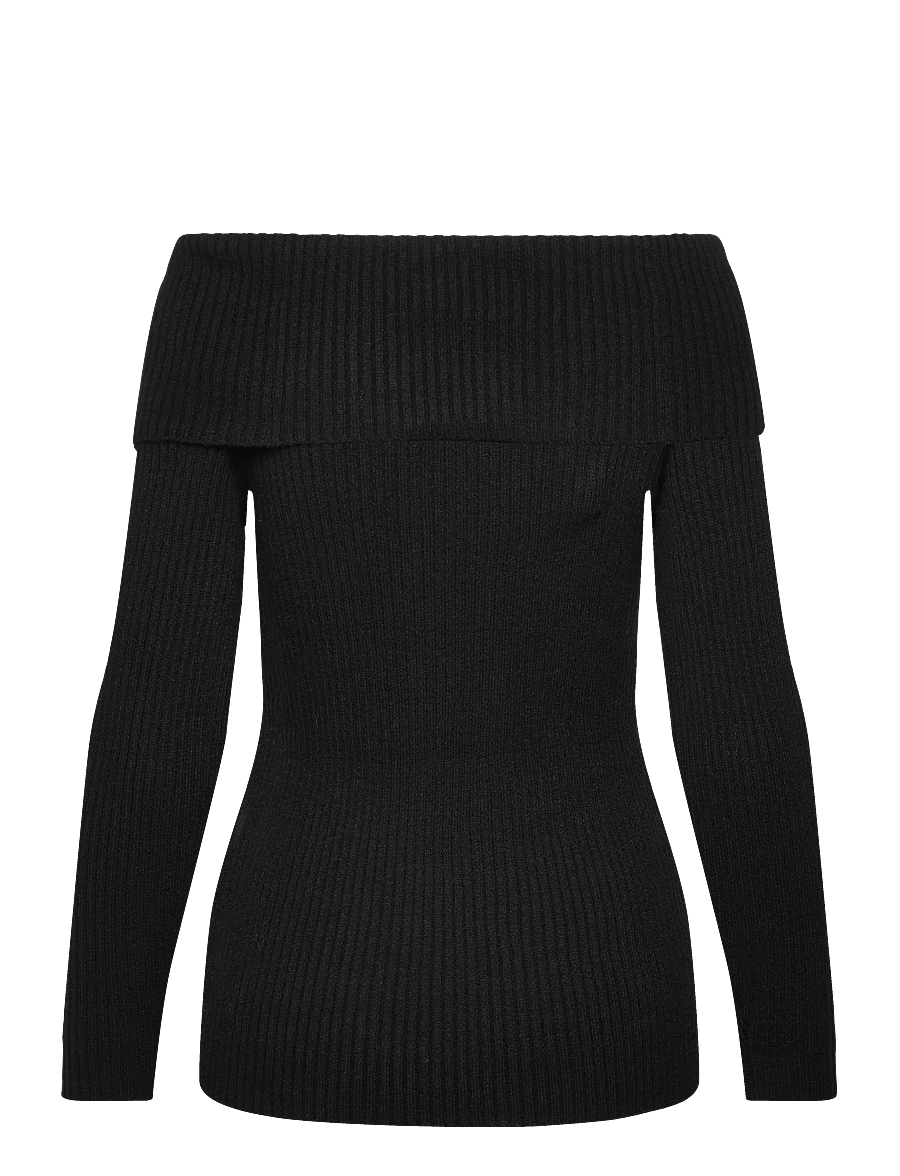Only Maternity - OLMKATIA LS OFF SHOULDER KNT - långärmade t-shirts - black - 1