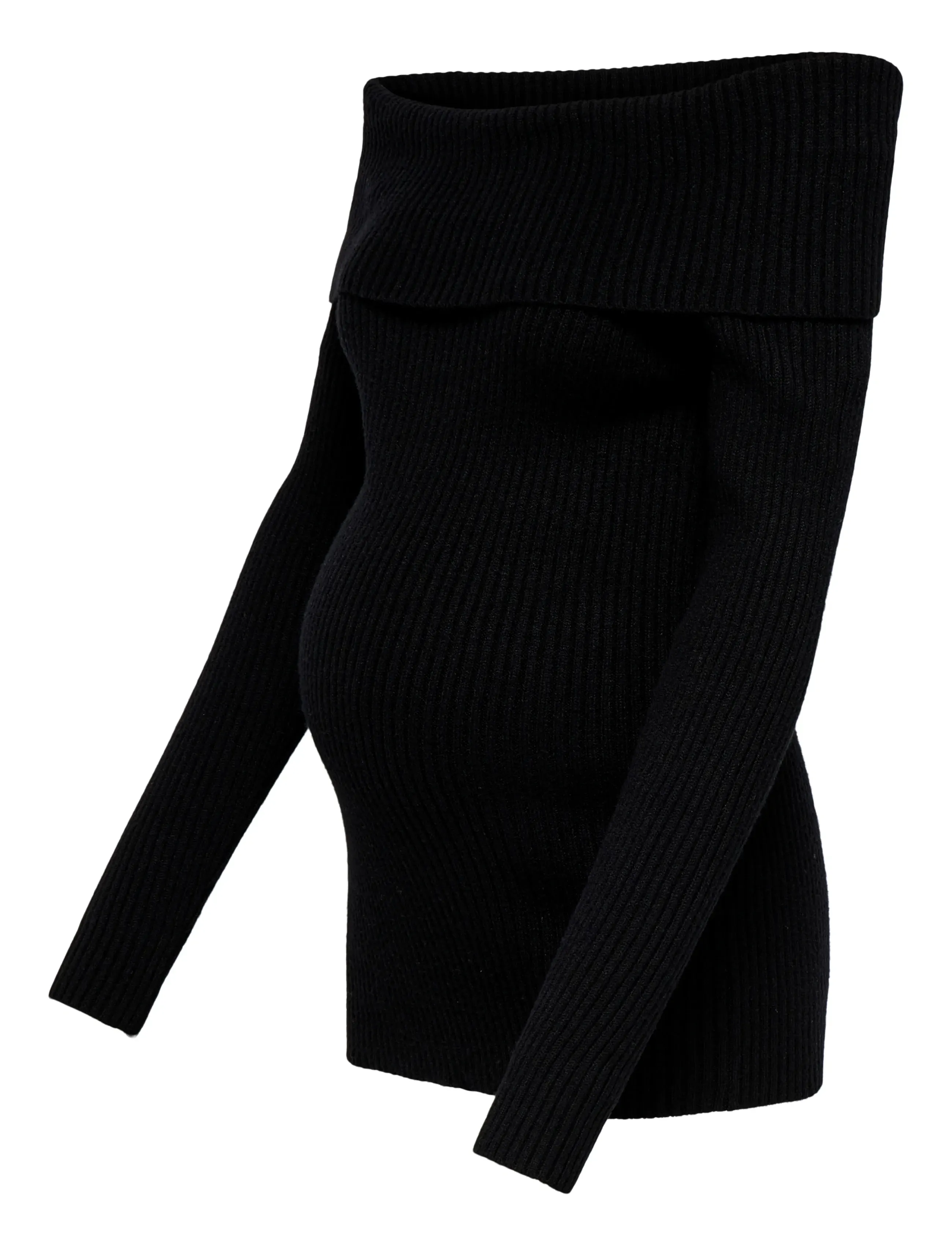 Only Maternity - OLMKATIA LS OFF SHOULDER KNT - t-shirts - black - 2