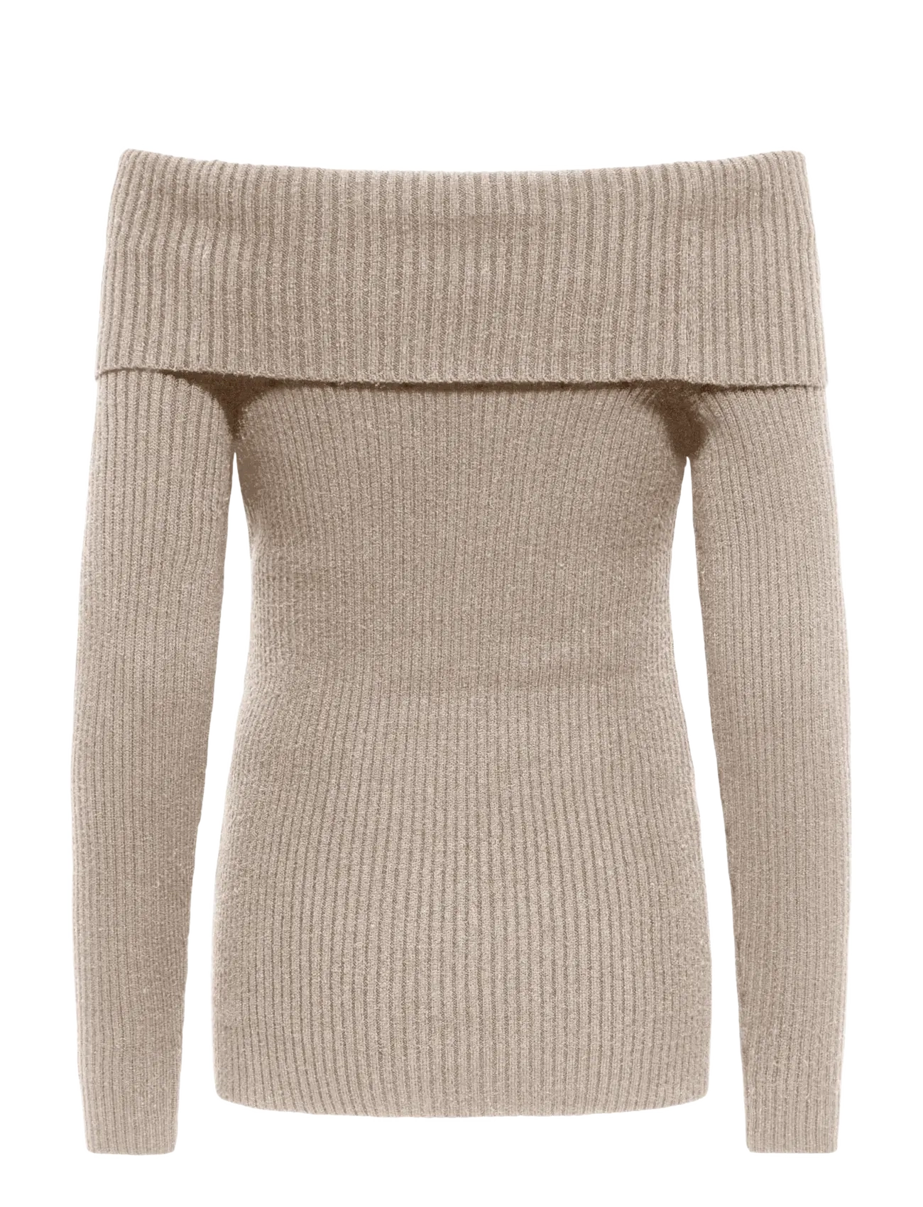 Only Maternity - OLMKATIA LS OFF SHOULDER KNT - trøjer - mocha meringue - 1