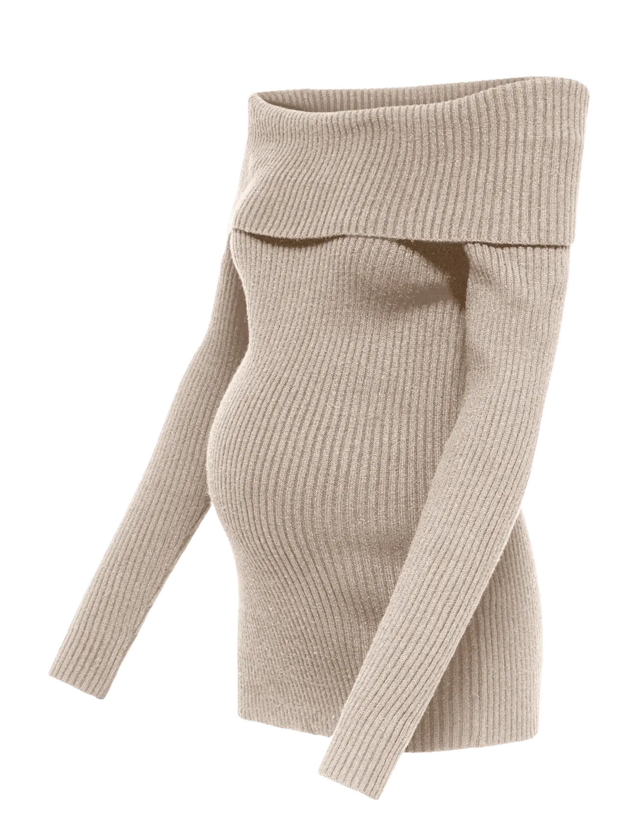 Only Maternity - OLMKATIA LS OFF SHOULDER KNT - trøjer - mocha meringue - 2
