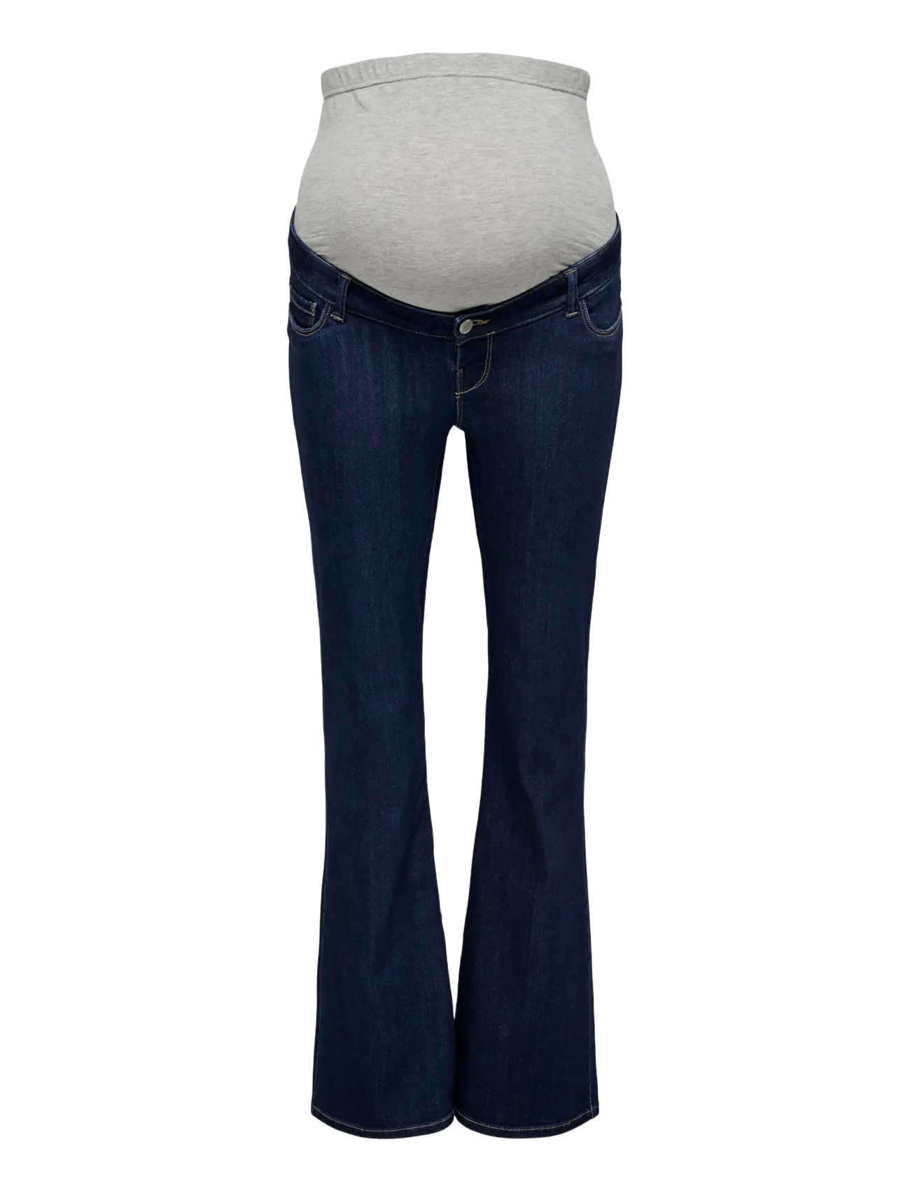 Only Maternity - OLMHELLA LIFE HW RETRO FLARED DNM BOX - dark blue denim - 1