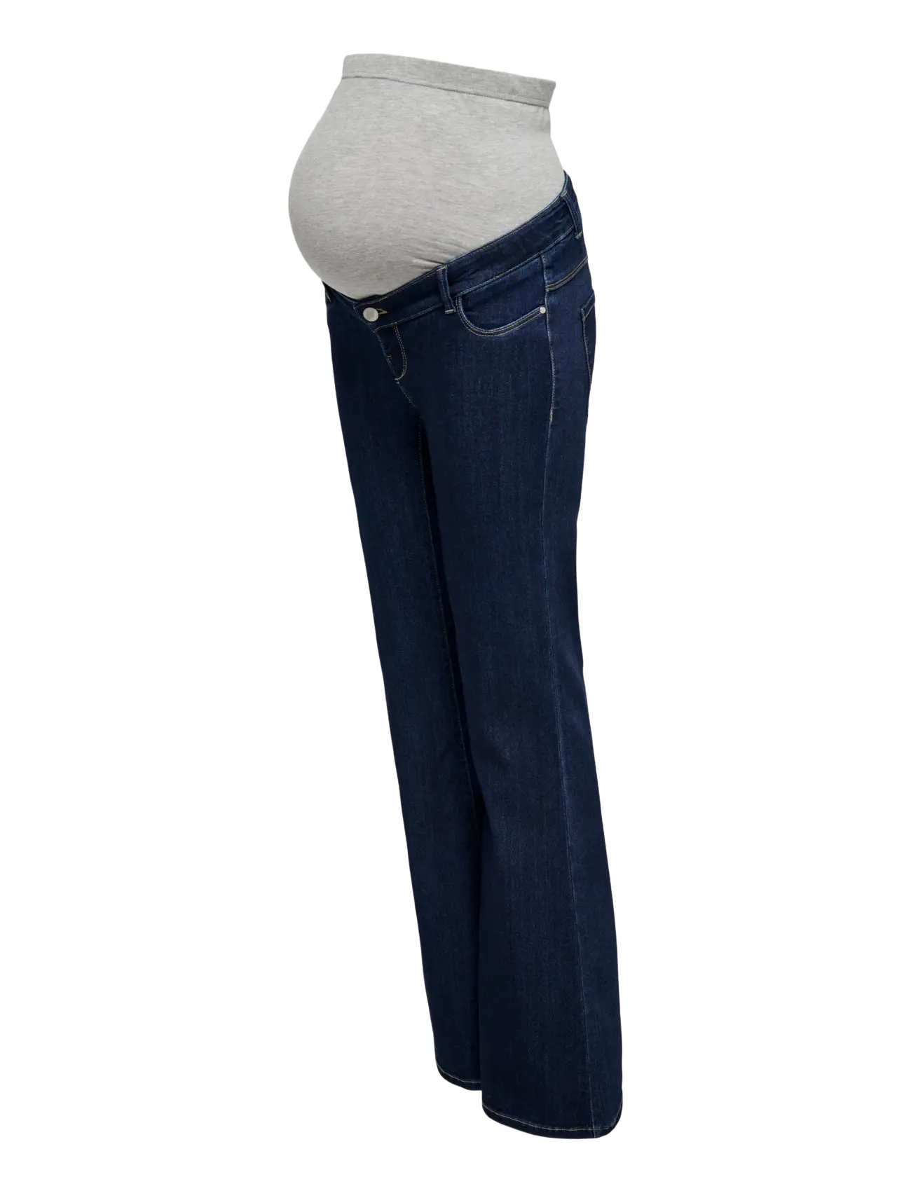 Only Maternity - OLMHELLA LIFE HW RETRO FLARED DNM BOX - dark blue denim - 3