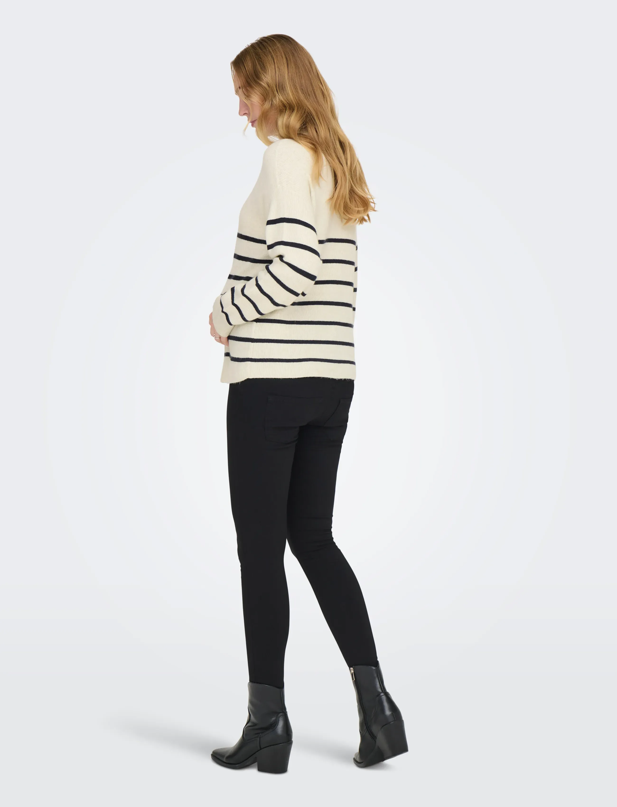 Only Maternity - OLMIBI L/S HIGHNECK ZIP PULLOVER KNT - zemākās cenas - pumice stone - 4