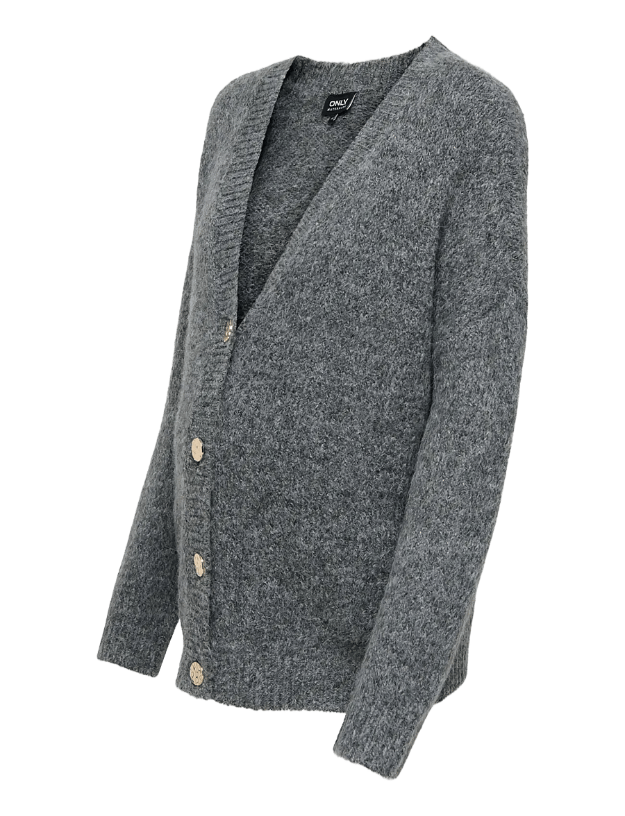 Only Maternity - OLMZOEY L/S CARDIGAN EX KNT - yläosat - dark grey melange - 2