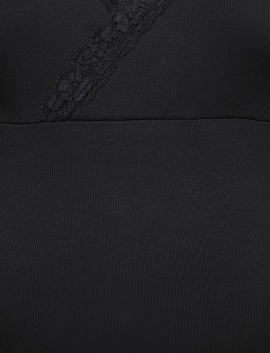 Only Maternity - OLMNOMA RIB WRAP LACE TOP 2 PACK - black - 3