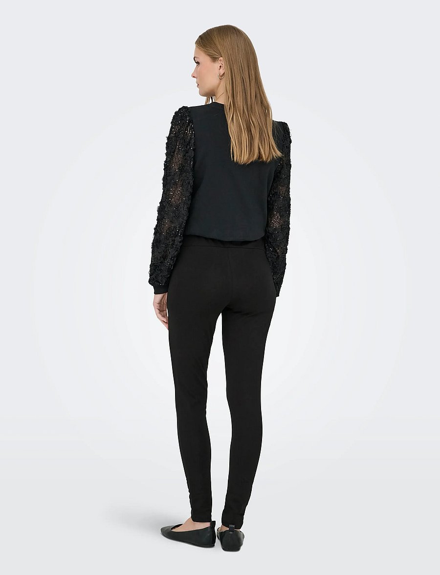 Only Maternity - OLMLOVELY LIFE NEW LEG 2PCK AOP JRS NOOS - leginsy - black - 4