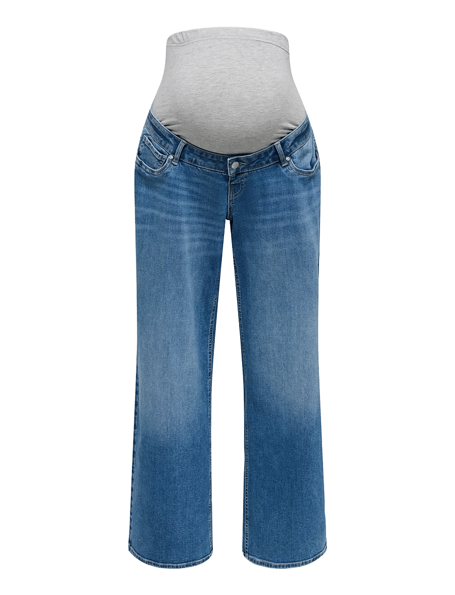 Only Maternity - OLMMADISON BLUSH WIDE DNM PIM3005 NOOS - hosen mit weitem bein - medium blue denim - 1