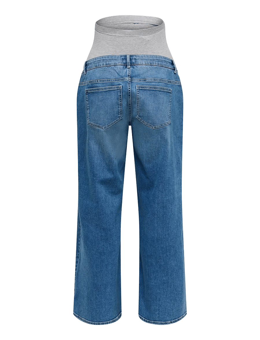 Only Maternity - OLMMADISON BLUSH WIDE DNM PIM3005 NOOS - hosen mit weitem bein - medium blue denim - 2