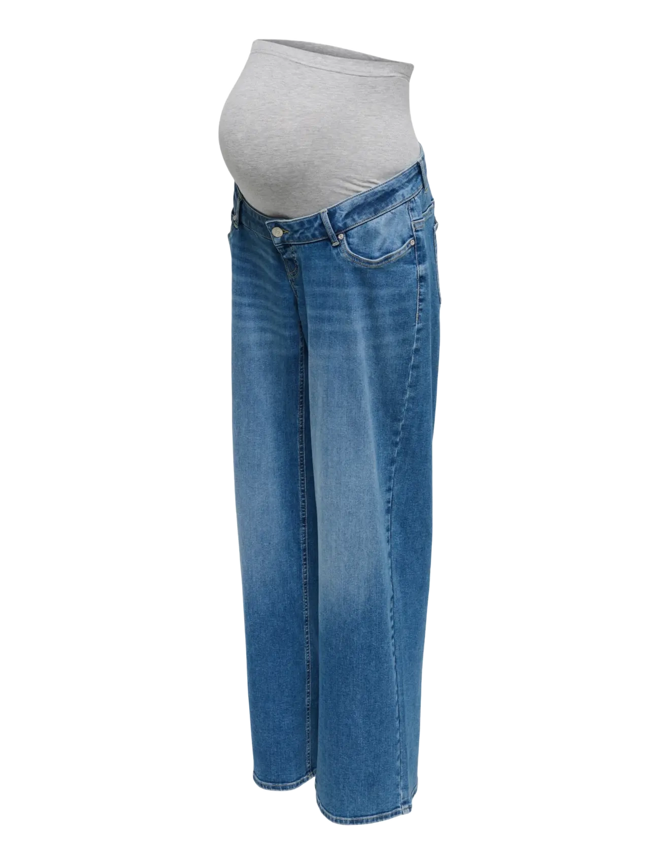 Only Maternity - OLMMADISON BLUSH WIDE DNM PIM3005 NOOS - hosen mit weitem bein - medium blue denim - 3