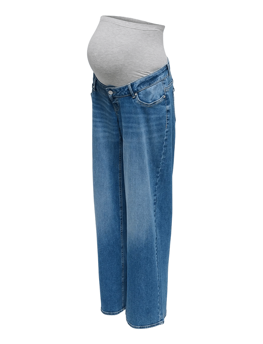 Only Maternity - OLMMADISON BLUSH WIDE DNM PIM3005 NOOS - hosen mit weitem bein - medium blue denim - 3