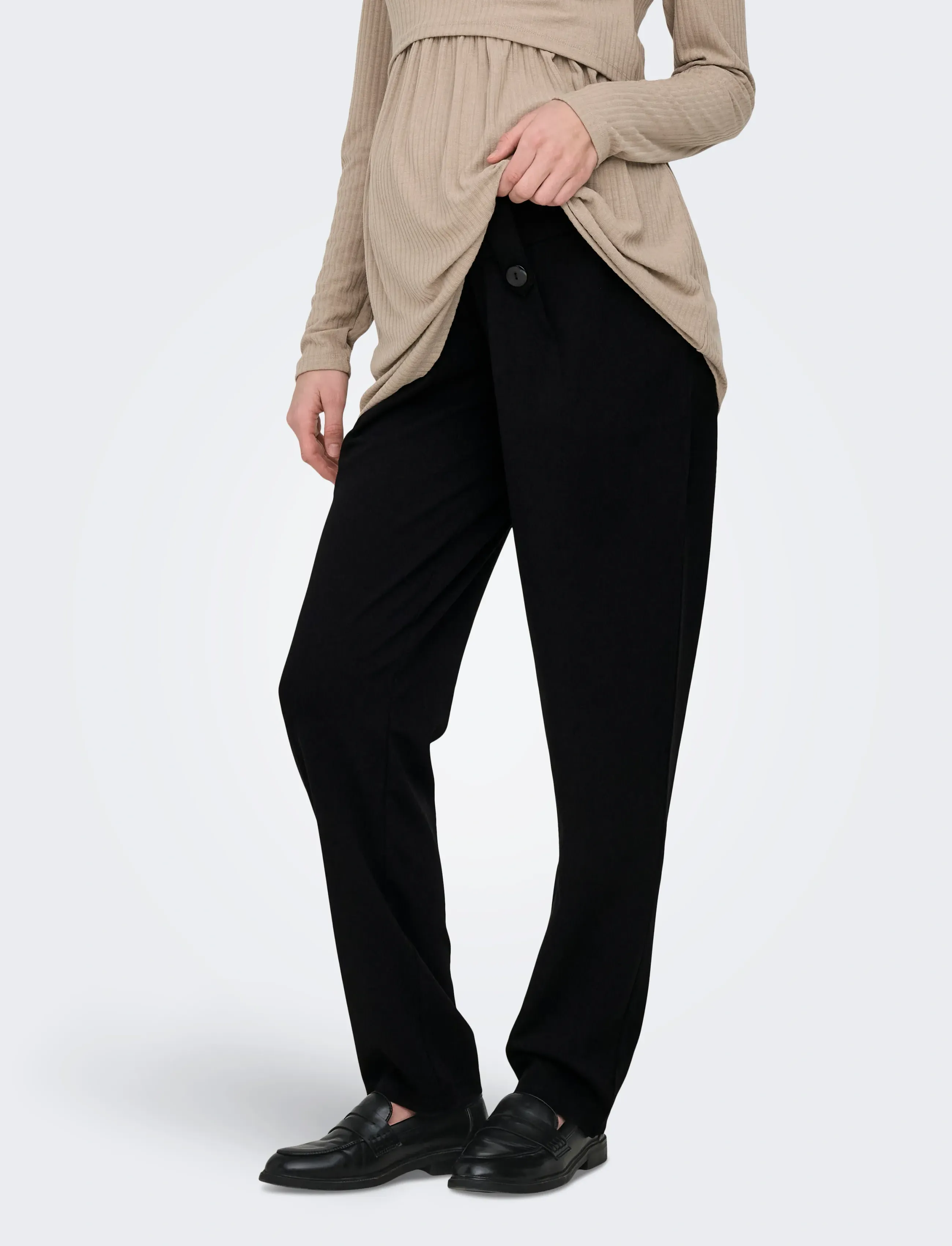 Only Maternity OLMSANIA NO BUMP BUTTON PANT JRS NOOS - Baby products - BLACK / black