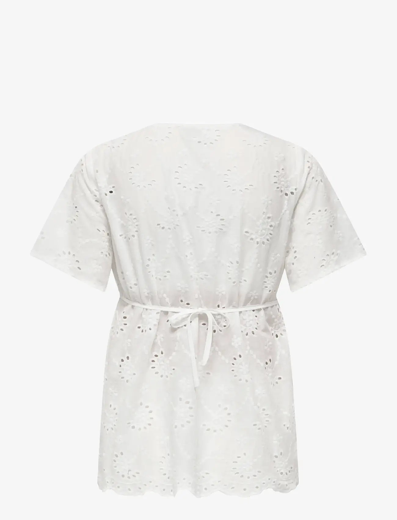 Only Maternity - OLMSTEPHANIE S/S WRAP TOP WVN - kortærmede bluser - white - 2