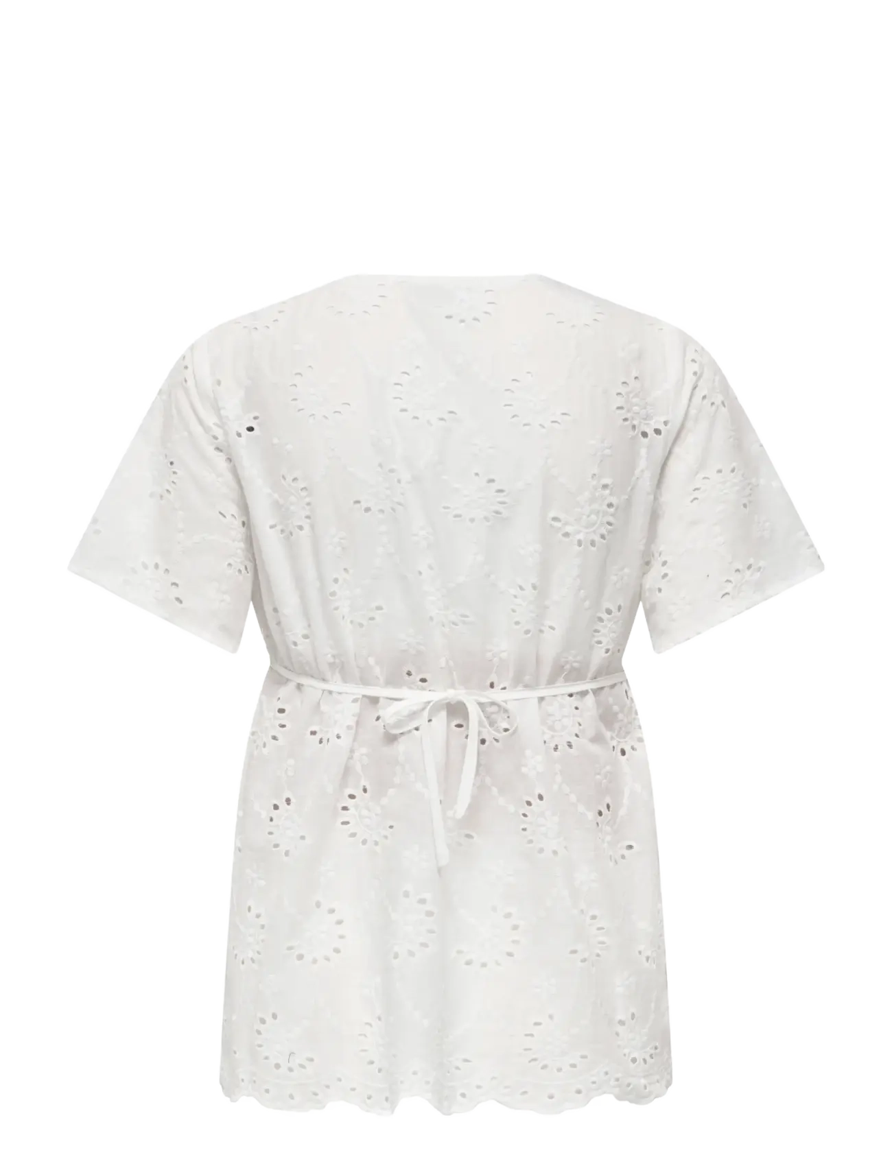 Only Maternity - OLMSTEPHANIE S/S WRAP TOP WVN - kortärmade blusar - white - 2
