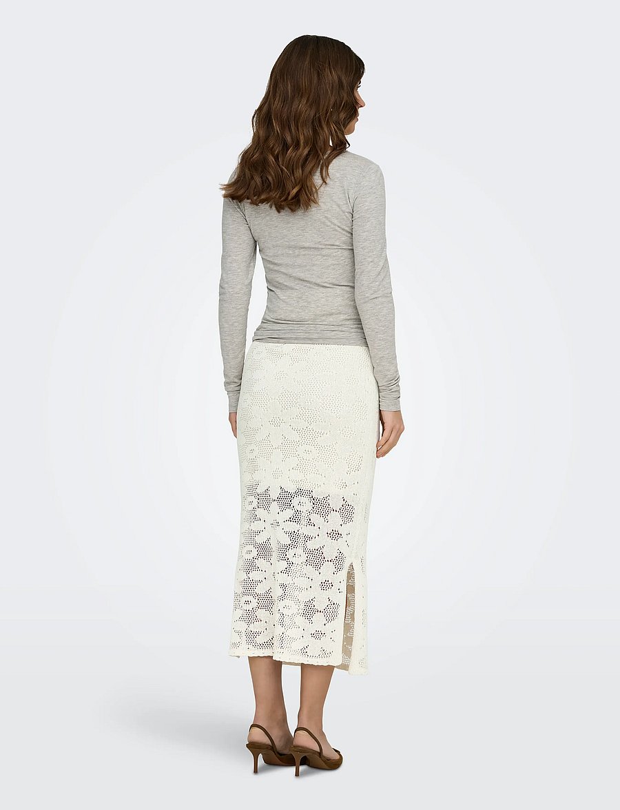 Only Maternity - OLMISABELLA PATTERN SKIRT KNT - knitted skirts - cloud dancer - 4